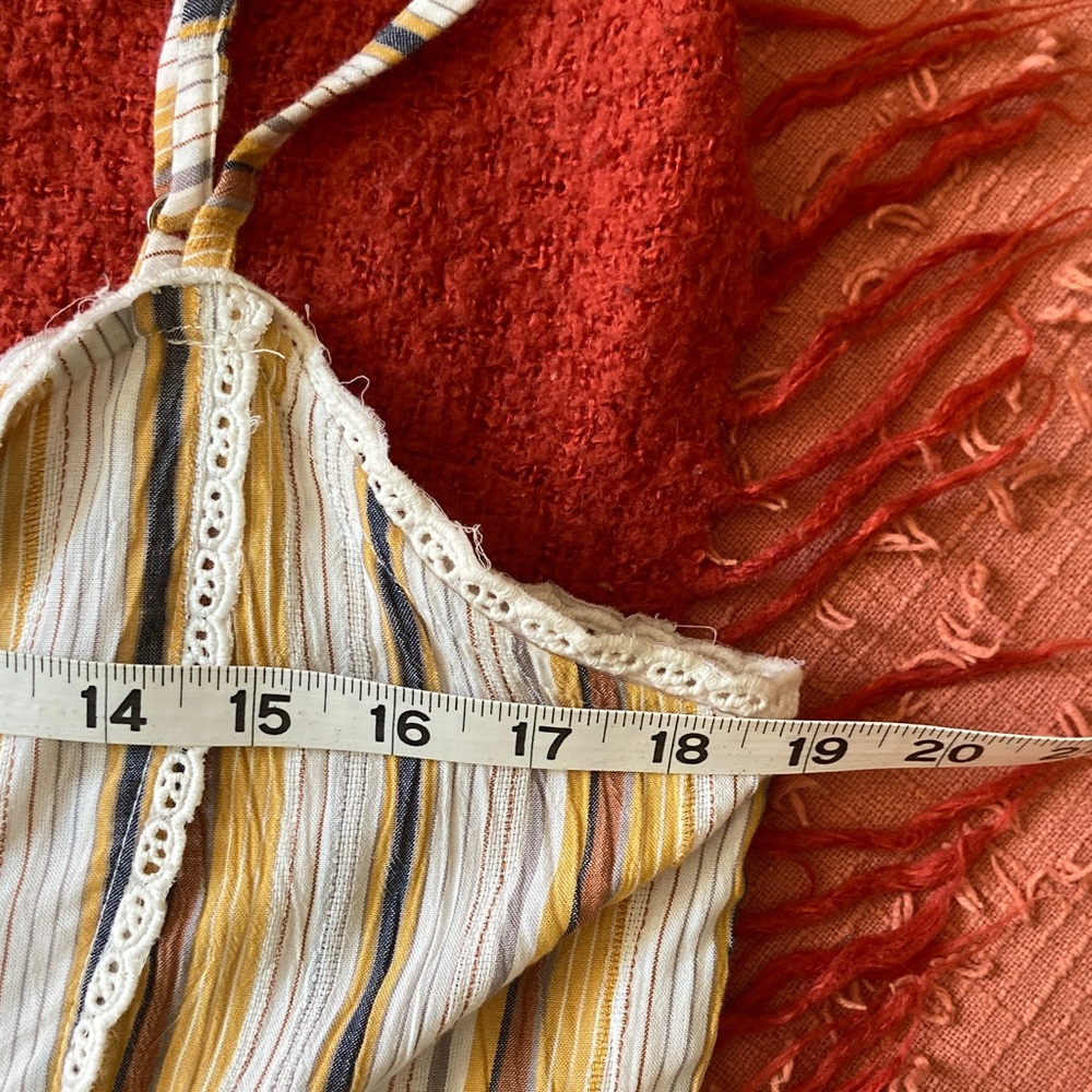 Angie Beach Boho Striped Maxi Sundress in Yellow and White - Picture 6 of 8